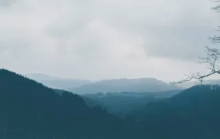 Blick auf den Donnersberg, von der Burgruine Falkenstein aus